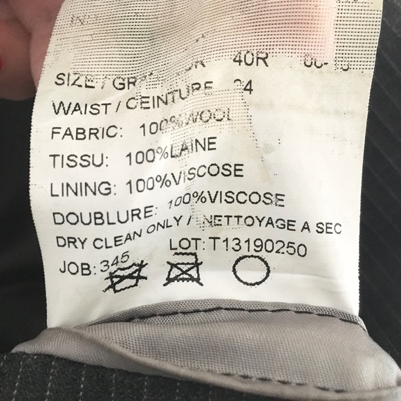 Marzotto x Claiborne Luxe Men’s Blazer Extrafine Merino Wool Pinstripe gray 40R - Picture 9 of 11